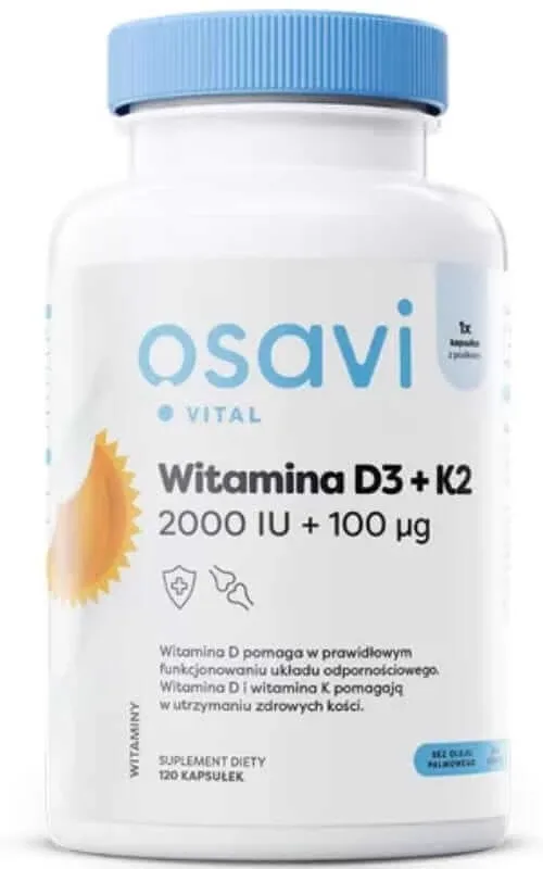 Osavi Vitamina D3 2000IU + K2 100mcg - 120 softgels — preț și oferte