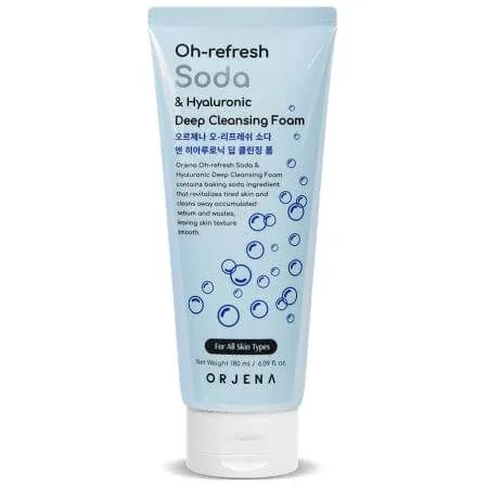 Spuma delicata pentru curatare in profunzime cu acid hialuronic Oh-Refresh Soda & Hyaluronic, 180 ml, Orjena — preț și oferte