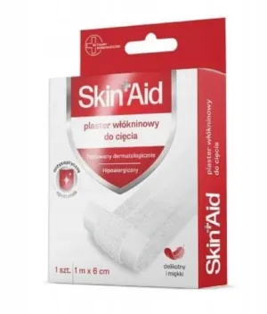 Skin Aid Tencuială de tăiere nețesută 1 m x 6 cm, 1 buc