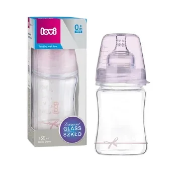 Lovi Biberon Sticla Diamond Glass Baby Shower – 150ml, Fete — preț și oferte