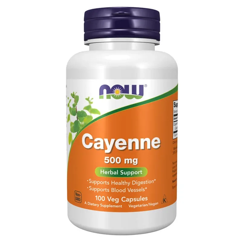 Now Foods Cayenne 500 mg, piper cayenne, 100 capsule vegane — preț și oferte