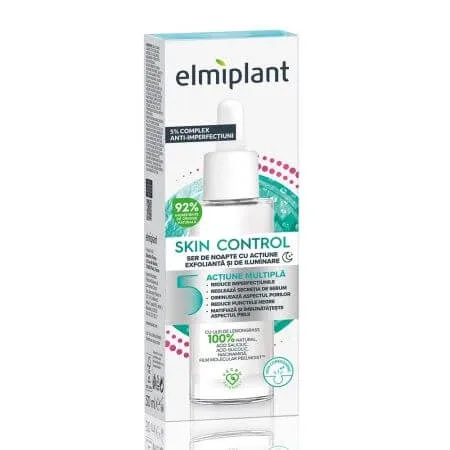 Ser de noapte cu actiune exfolianta Skin Control, 30 ml, Elmiplant — preț și oferte