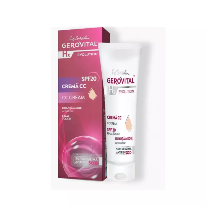 Gerovital H3 CC Cream SPF 20 Nuanta Medie – Ingrijire si Machiaj Natural — preț și oferte