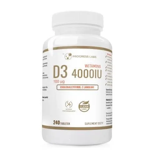 Progress Labs Vitamina D3 4000IU, 240 comprimate — preț și oferte