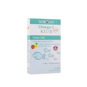 Norsan Omega-3 Fisk Jelly cu ulei natural de pește în aromă de lămâie și căpșuni, 45 buc.