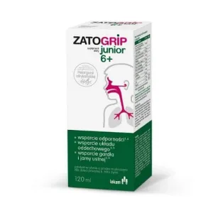 Zatogrip Junior 6+ sirop cu aromă de zmeură, 120 ml
