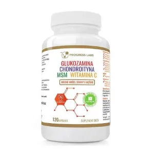 Progress Labs Glucozamină, Condroitină, MSM, Vitamina C, 120 caps