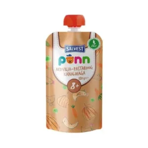 SALVEST PÕNN BIO Pui cu tăiței Gustare cu legume și carne 8m+, 120g