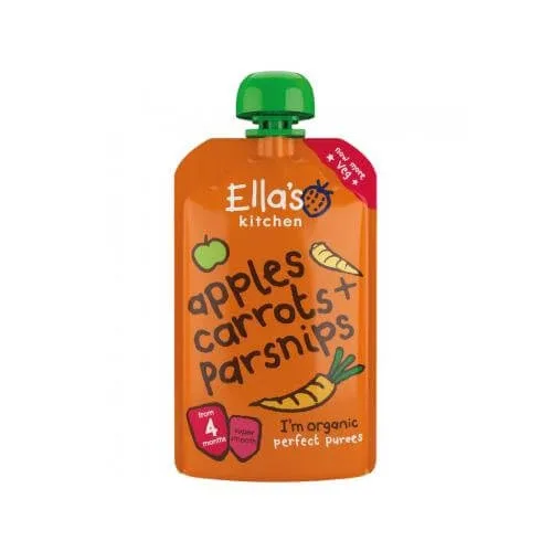 Ella's Kitchen BIO Morcov, măr și păstârnac, 120g — preț și oferte