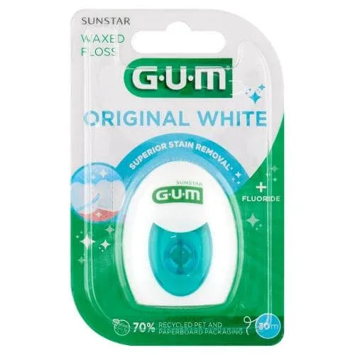 Sunstar GUM Original White + Fluoride ață dentară — preț și oferte