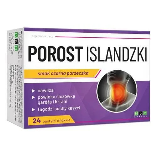 Lichen Icelandic aromă coacăze negre, 24 paste MBM Pharma — preț și oferte