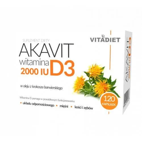 VITADIET Akavit Vitamina D3 2000 UI, 120 capsule (blister) — preț și oferte
