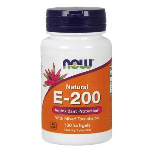 NOW FOODS Vitamina E-200 (cu tocoferoli amestecați), 100 capsule — preț și oferte
