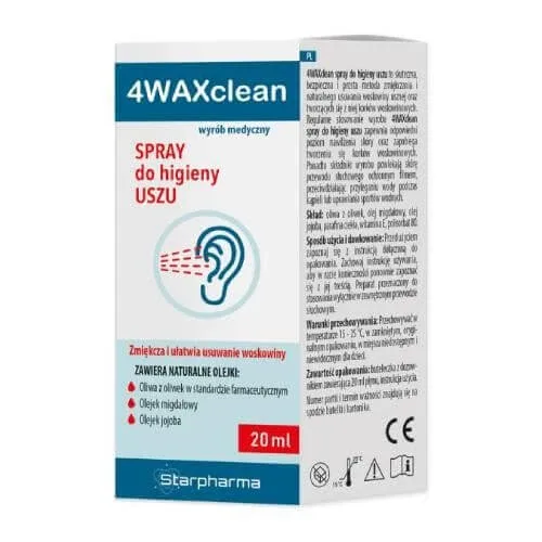 Spray pentru igiena urechii 4WAXclean, 20ml Starpharma — preț și oferte