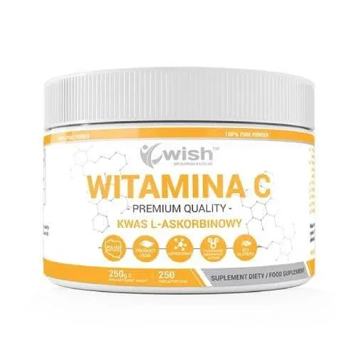 Wish Pharmaceutical Vitamina C L-acid ascorbic pulbere vegetală, 250 g — preț și oferte