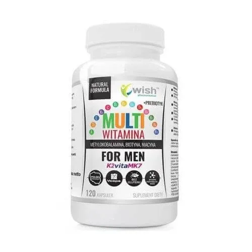 Wish Pharmaceutical Multivitamine pentru bărbați + Prebiotic, 120 capsule — preț și oferte
