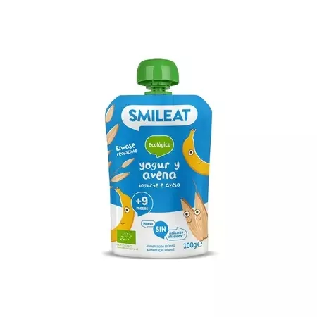 Piure Bio din banane, iaurt și ovăz +9 luni, 100 g – Smileat — preț și oferte