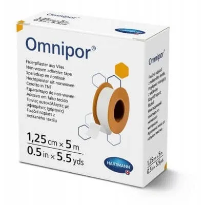Tencuială nețesută OMNIPOR 1.25cm x 5m - 1 bucată (6467) HARTMANN — preț și oferte