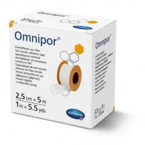 Tencuială nețesută OMNIPOR 2.5cm x 5m - 1 buc