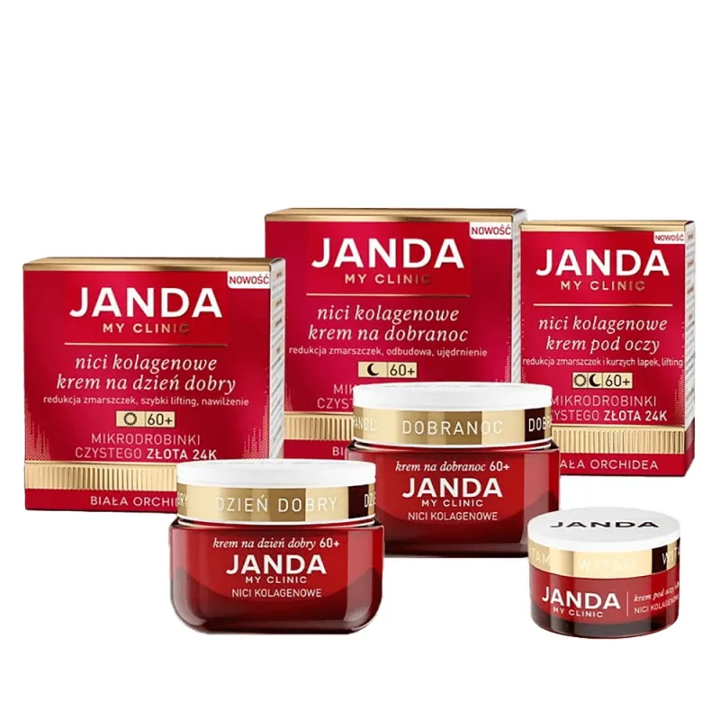 Kit Janda My Clinic Collagen Threads 60+, cremă de zi, 50 ml + cremă de noapte, 50 ml + cremă de ochi, 15 ml — preț și oferte