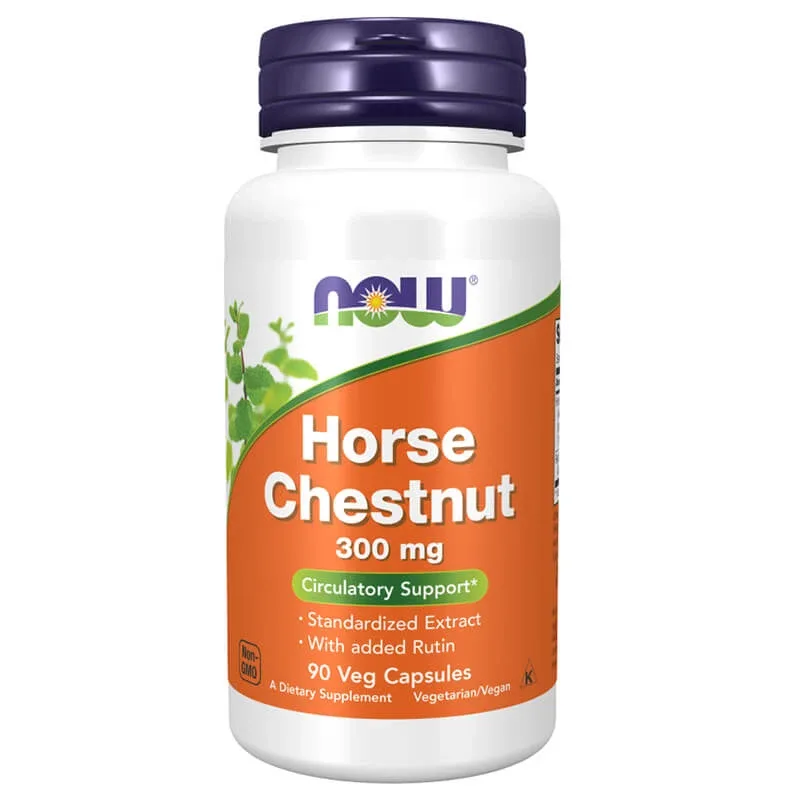 Now Foods Castan de cal 300 mg, extract de semințe de castan de cal, 90 capsule vegane — preț și oferte