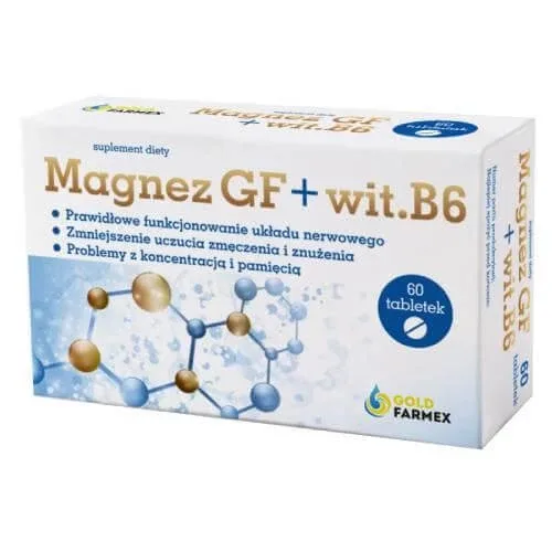 Magneziu GF + vitamina B6, 60 comprimate Goldfarmex — preț și oferte