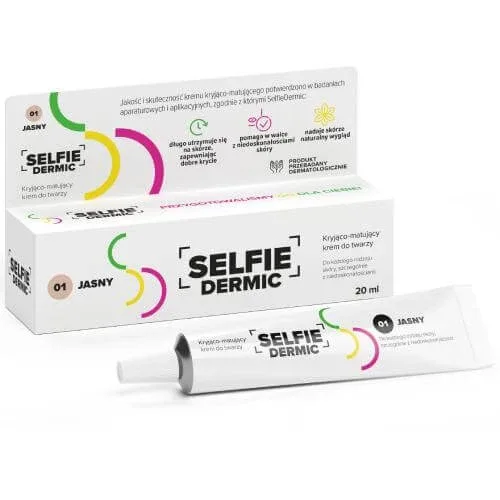SelfieDermic cremă de față matifiantă opacă 01 light, 20ml SolPharm — preț și oferte