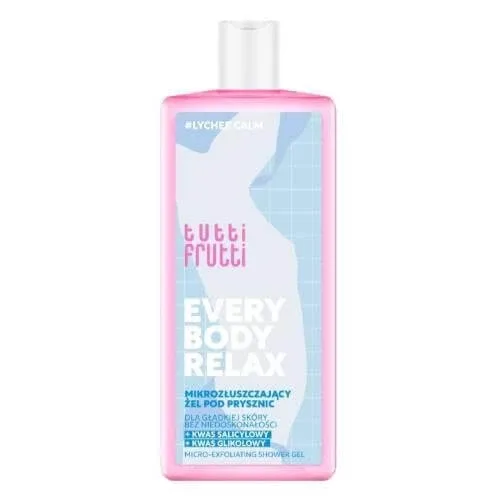 Tutti Frutti LycheeCalm Micro gel de duș exfoliant cu acid salicilic și acid glicolic, 400 ml Farmona — preț și oferte
