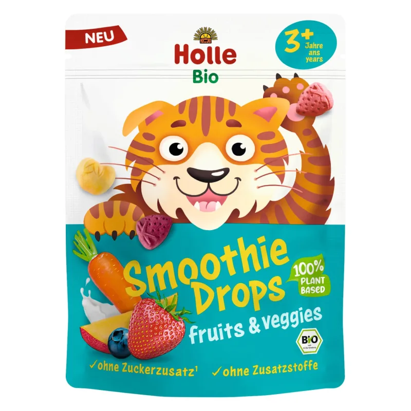 Holle Amestec de fructe și legume liofilizate Bio, Smothie Drops, de la 3 ani, 15 g — preț și oferte