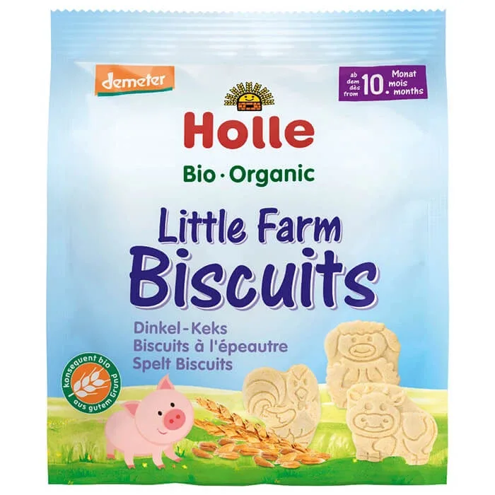Holle Spelt Biscuits Bio, Little Farm, de la 10 luni, 100 g — preț și oferte