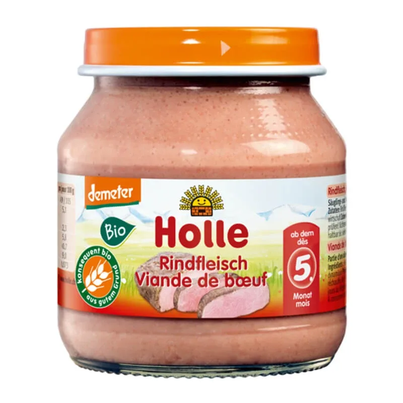 Holle, Bio dish, carne de vită pură, rasă, după 5 luni, 125 g — preț și oferte