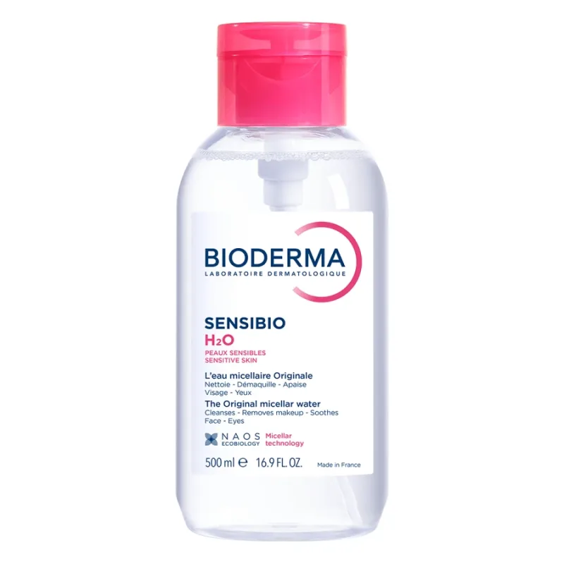 Bioderma Sensibio H2O, apă micelară, piele sensibilă, cu dozator, 500 ml — preț și oferte