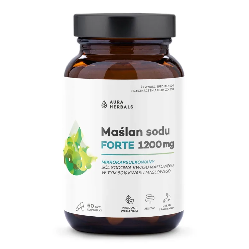 Aura Herbals butirat de sodiu Forte 1200 mg, 60 capsule — preț și oferte