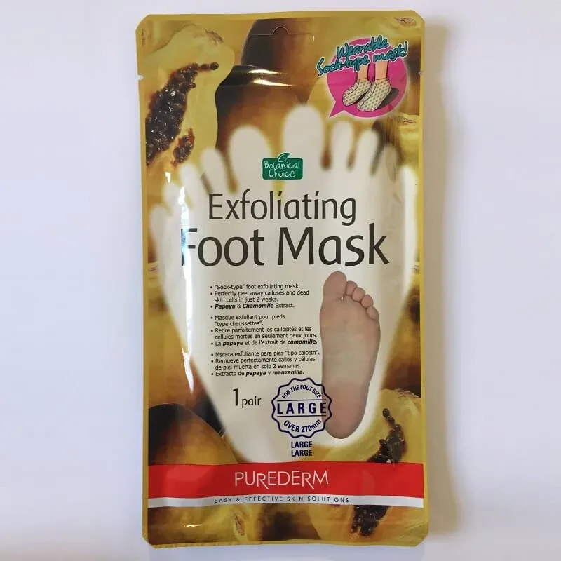 Masca exfolianta pentru indepartarea calusului cu extract de papaya Botanical Choice, 1 pereche, Purederm — preț și oferte