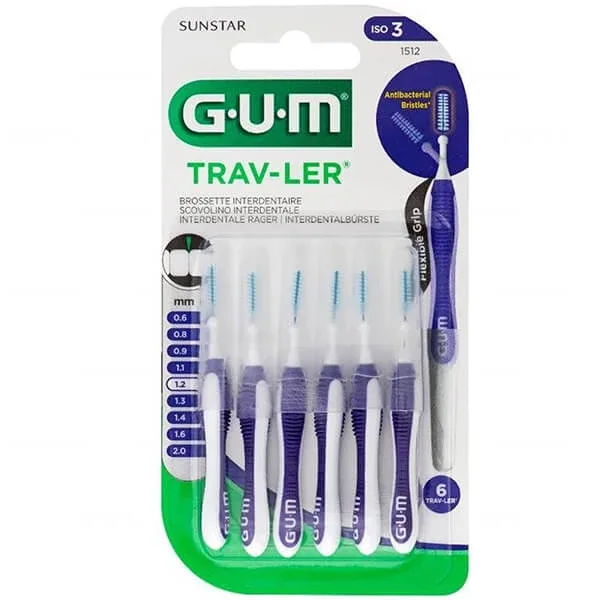 Sunstar Gum Trav-Ler, perie de spațiu interdentar, 1,2 mm, 6 bucăți — preț și oferte