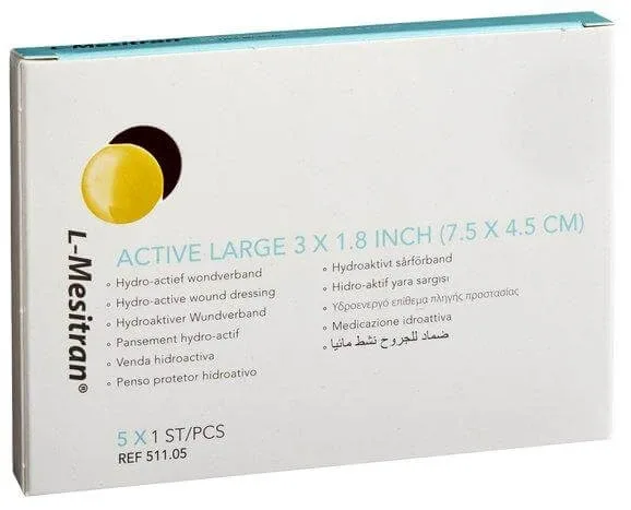 L-Mesitran Active Large 7,5 x 4,5 cm cu margine adeziva, rezistent la apa, 5 bucati, Theo THEO MANUFACTURING — preț și oferte