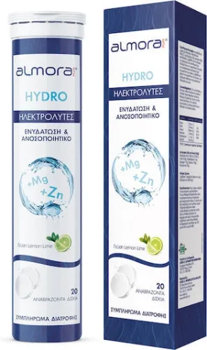 almora PLUS® HYDRO Electroliți pentru Hidratarea Organismului & Întărirea Sistemului Imunitar Lămâie 20 file de ef