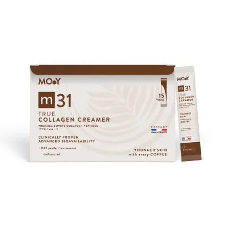 Collagen Creamer bovin cu peptide m31, 15 plicuri x 7 g – Molecules of Youth — preț și oferte