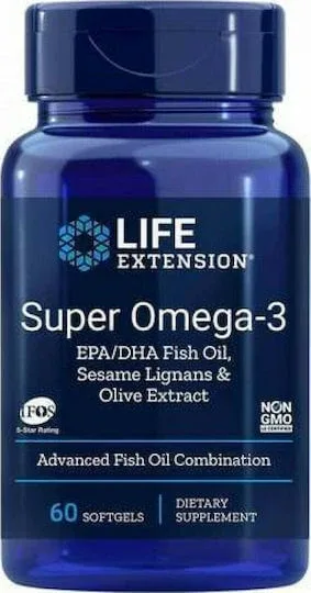 Life Extension Super Omega-3 Fruit Extract Ulei de pește EPA/DHA cu lignani de susan și extract de fructe de măsline 60 softgels Unflavoured — preț și oferte