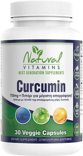 Natural Vitamins Curcumin 750mg 30 capsule veget