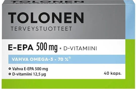 Dr. Tolonen's E-EPA Ulei de pește 500mg 40 capace Unflavoured — preț și oferte