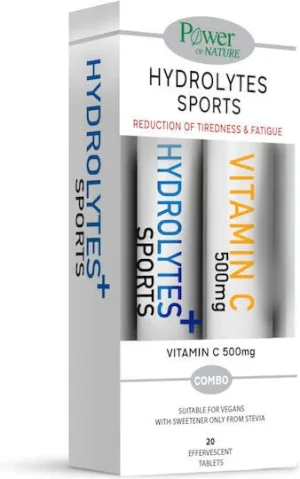Power Of Nature Hydrolytes Sports with Stevia & Vitamin C 500mg Portocaliu 2x10 tablete efervescente