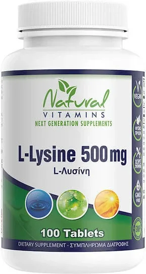 Natural Vitamins L-Lysine 500mg 100 Tablete Unflavoured — preț și oferte