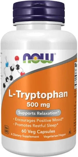 Now Foods L-Tryptophan 60 Capsule din plante medicinale Unflavoured