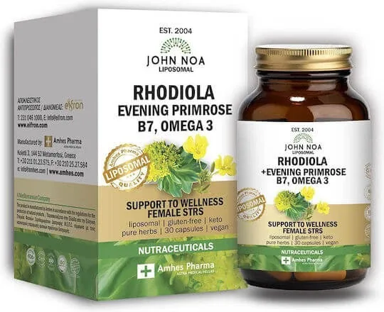John Noa Rhodiola, Evening Primrose, B7, Omega 3 30 capace — preț și oferte