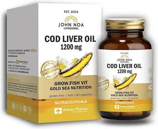 John Noa Liposomal Cod Liver Oil Ulei de pește 1200mg 40 capace — preț și oferte