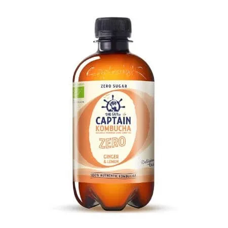 Bautura Bio Kombucha fara zahar Ghimbir si Lamaie, 400 ml, The GUTsy Captain — preț și oferte