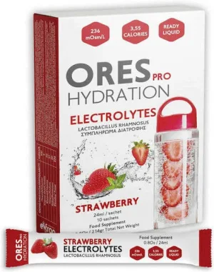 Eifron Ores Pro Hydration Electrolytes Căpșună 10 pliculețe
