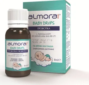 almora PLUS® Baby Drops Probiotice pentru Bebeluși în picături pentru ameliorarea colicilor bebelușilor și sănătatea tractului gastro-intestinal 8ml