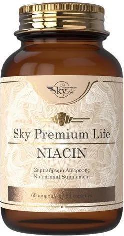 Sky Premium Life Niacin Vitamina pentru Sănătatea Sistemului Nervos 320mg 60 capace